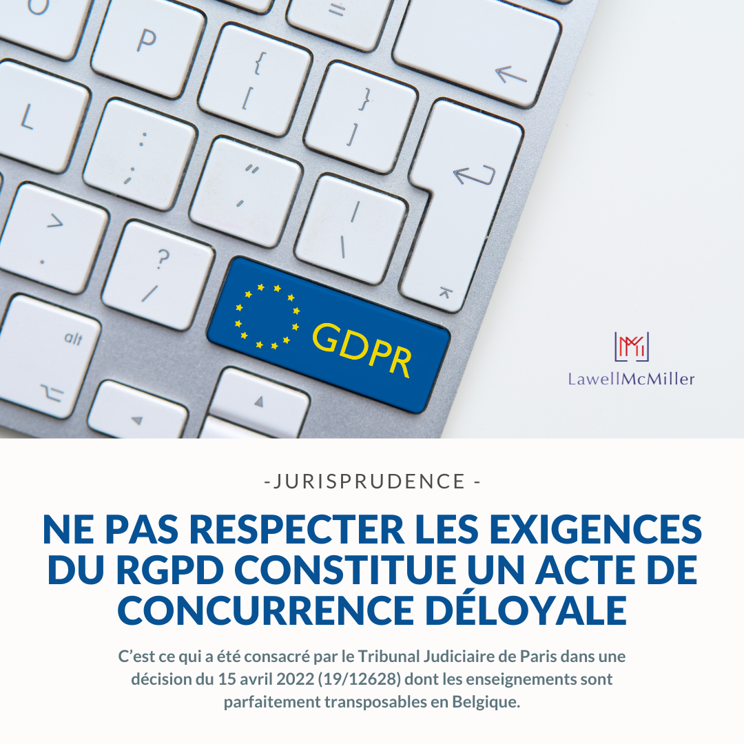 Failure to comply with the requirements of the GDPR constitutes an act of unfair competition